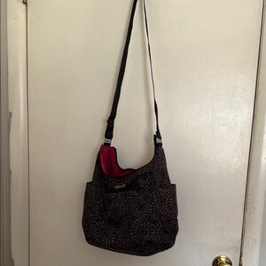 Baggallini Black and Pink Shoulder Bag with Textured Design